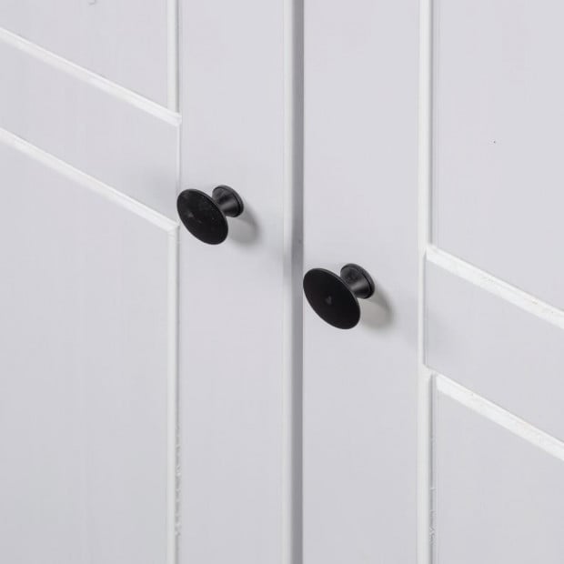 3-door Wardrobe White 118x50x171.5 Cm Pine Panama Range Image 3