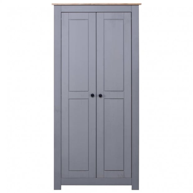 Wardrobe Grey 80x50x171.5 Cm Solid Pine Panama Range Image 4