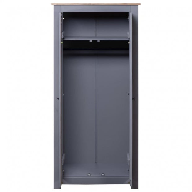 Wardrobe Grey 80x50x171.5 Cm Solid Pine Panama Range Image 5