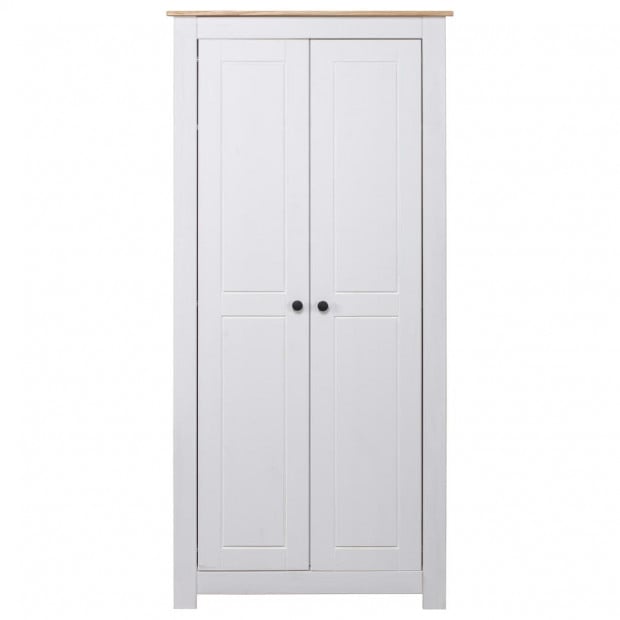Wardrobe White 80x50x171.5 Cm Solid Pine Panama Range Image 4