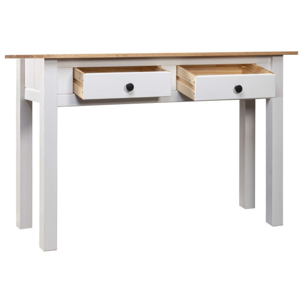 Console Table White 110x40x72 Cm Solid Pine Wood Panama Range Image 3