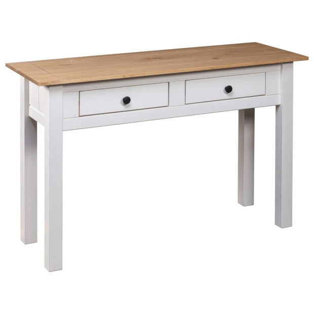 Console Table White 110x40x72 Cm Solid Pine Wood Panama Range Image 4