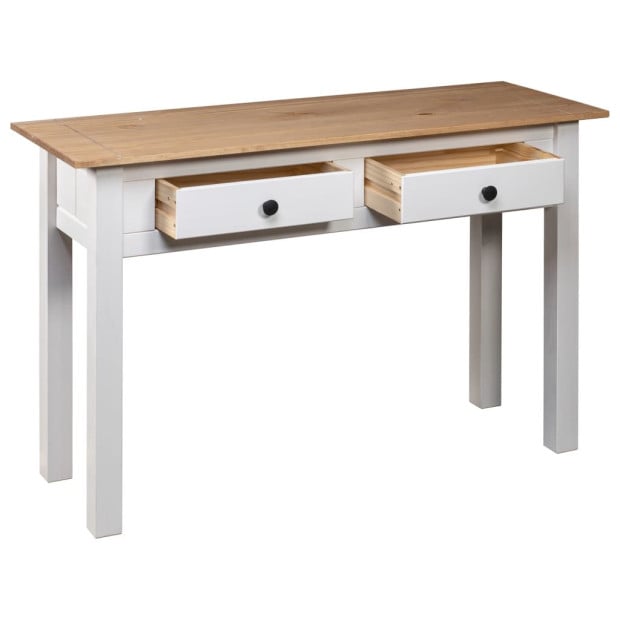 Console Table White 110x40x72 Cm Solid Pine Wood Panama Range Image 6