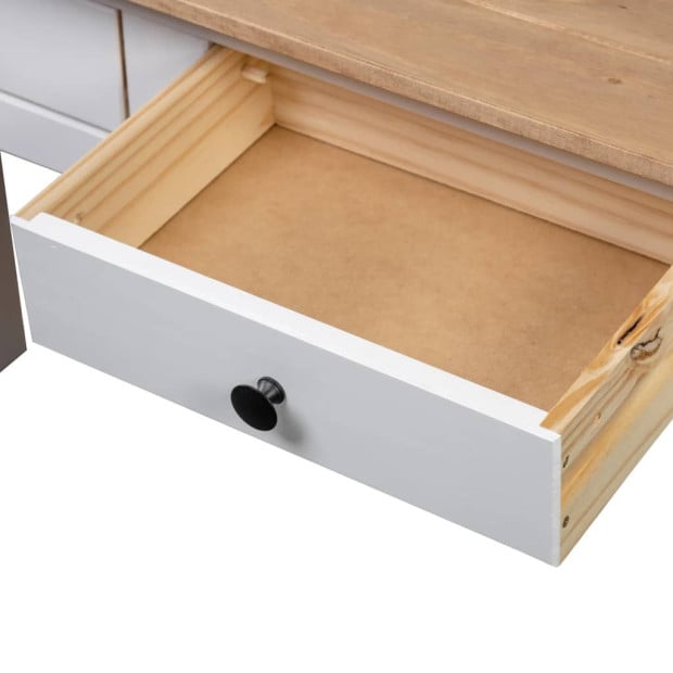 Console Table White 110x40x72 Cm Solid Pine Wood Panama Range Image 8