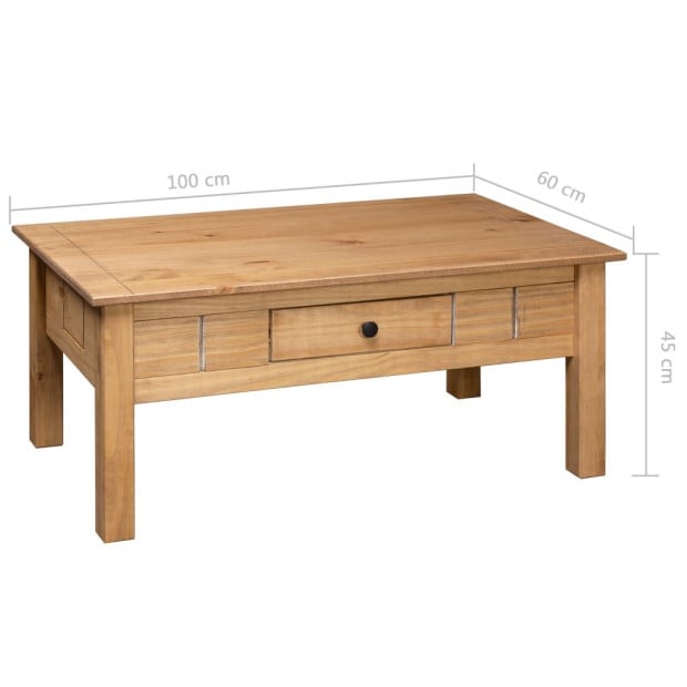Coffee Table 100x60x45 Cm Solid Pine Wood Panama Range Image 9