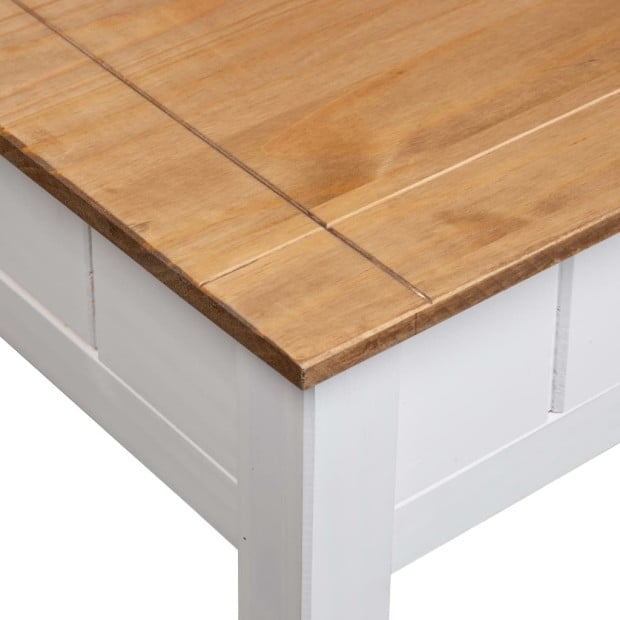 Coffee Table White 100x60x45 Cm Solid Pine Wood Panama Range Image 7