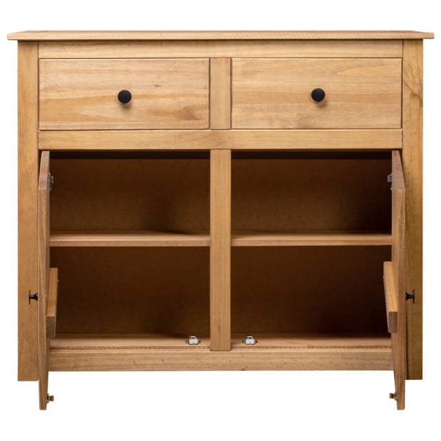 Sideboard 93x40x80 Cm Solid Pinewood Panama Range Image 6