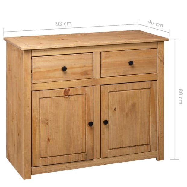 Sideboard 93x40x80 Cm Solid Pinewood Panama Range Image 10