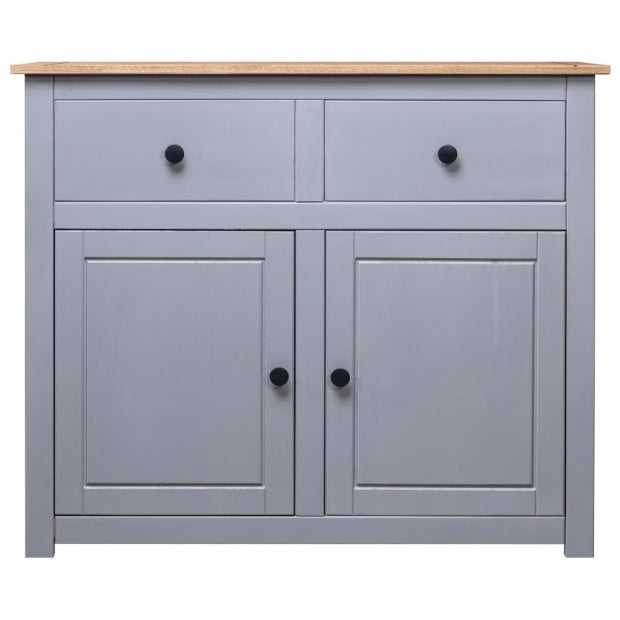 Sideboard Grey 93x40x80 Cm Solid Pinewood Image 4