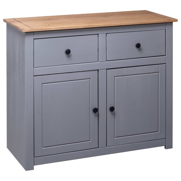 Sideboard Grey 93x40x80 Cm Solid Pinewood Image 6
