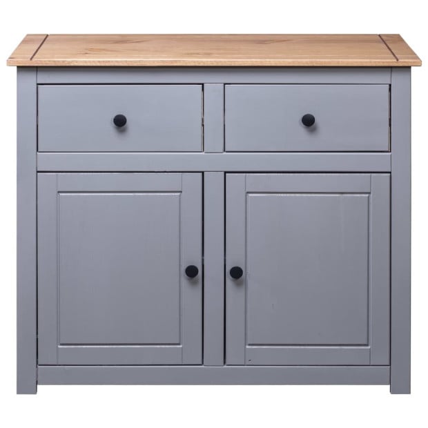 Sideboard Grey 93x40x80 Cm Solid Pinewood Image 7
