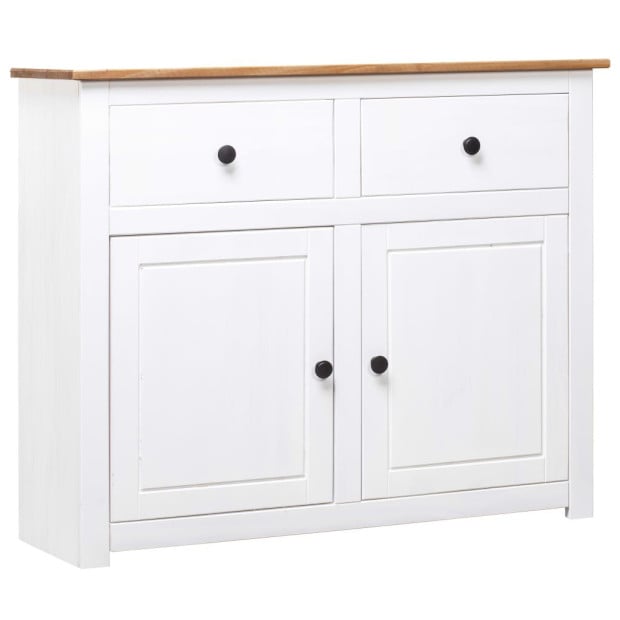 Sideboard White 93x40x80 Cm Solid Pinewood