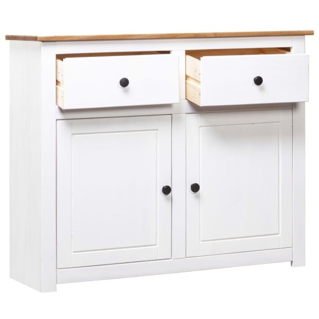 Sideboard White 93x40x80 Cm Solid Pinewood Image 5