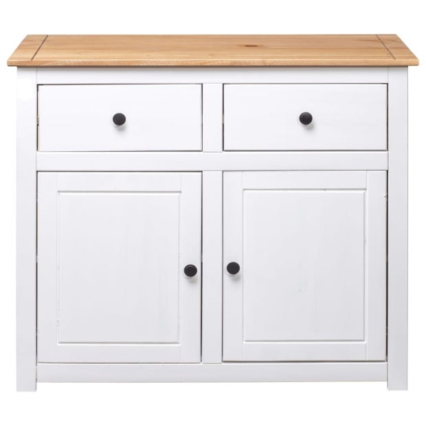 Sideboard White 93x40x80 Cm Solid Pinewood Image 7