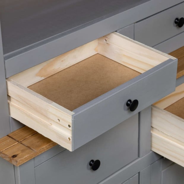 Highboard Grey 93x40.5x180 Cm Solid Pine Panama Range Image 2