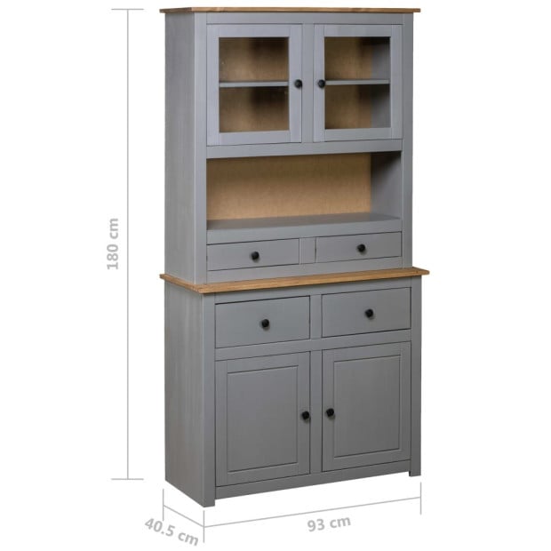 Highboard Grey 93x40.5x180 Cm Solid Pine Panama Range Image 7