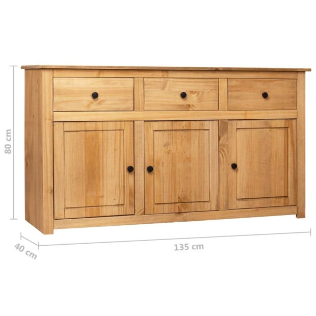 Sideboard 135x40x80 Cm Solid Pinewood Panama Range Image 11
