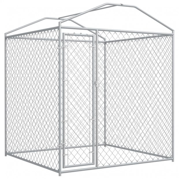 Outdoor Dog Kennel With Canopy Top 2x2x2.1 M Image 2