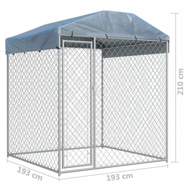 Outdoor Dog Kennel With Canopy Top 2x2x2.1 M Image 5