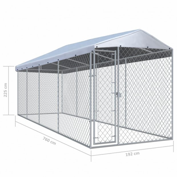 Outdoor Dog Kennel With Roof 760x190x225 Cm Image 6