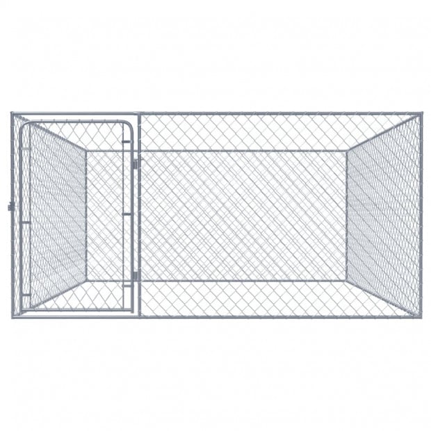 Outdoor Dog Kennel Galvanised Steel 2x2x1 M Image 2