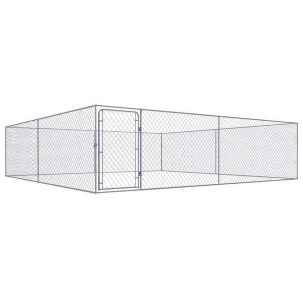 Outdoor Dog Kennel Galvanised Steel 4x4x1 M