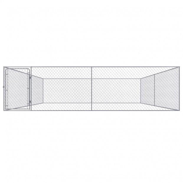 Outdoor Dog Kennel Galvanised Steel 4x4x1 M Image 2