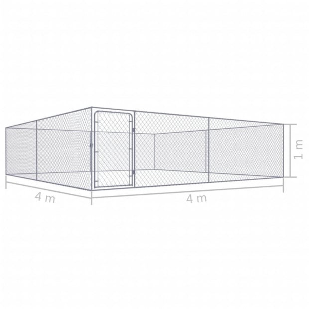 Outdoor Dog Kennel Galvanised Steel 4x4x1 M Image 5