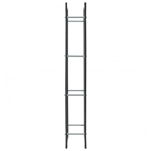 Firewood Rack Black 50x20x150 Cm Steel Image 4