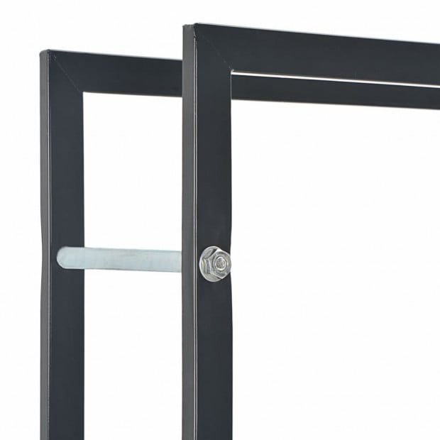 Firewood Rack Black 50x20x150 Cm Steel Image 5