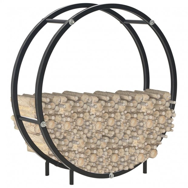Firewood Rack Black 70x20x70 Cm Steel Image 2