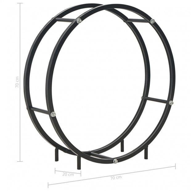 Firewood Rack Black 70x20x70 Cm Steel Image 6