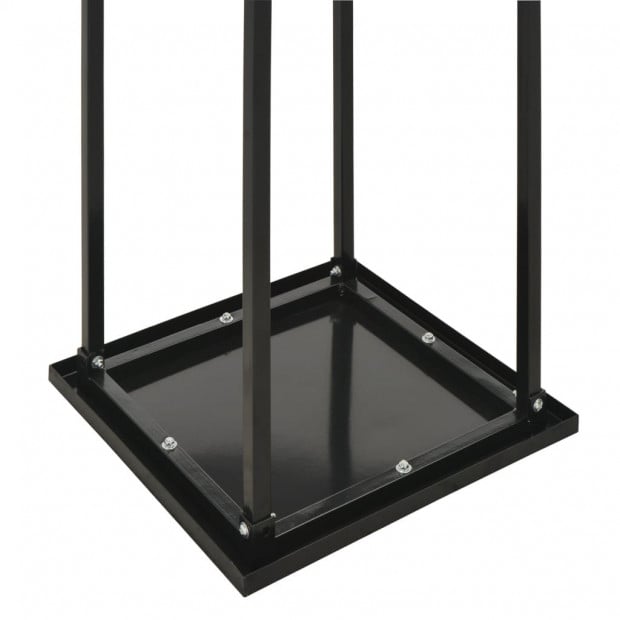 Firewood Rack With Base Black 37x37x113 Cm Steel Image 5