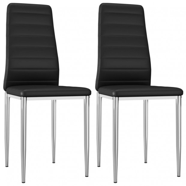 Dining Chairs 2 Pcs Faux Leather Black | Dining Chairs