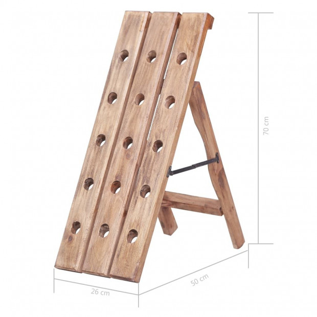 Wine Rack For 15 Bottles 26x50x70 Cm Solid Reclaimed Wood Image 9