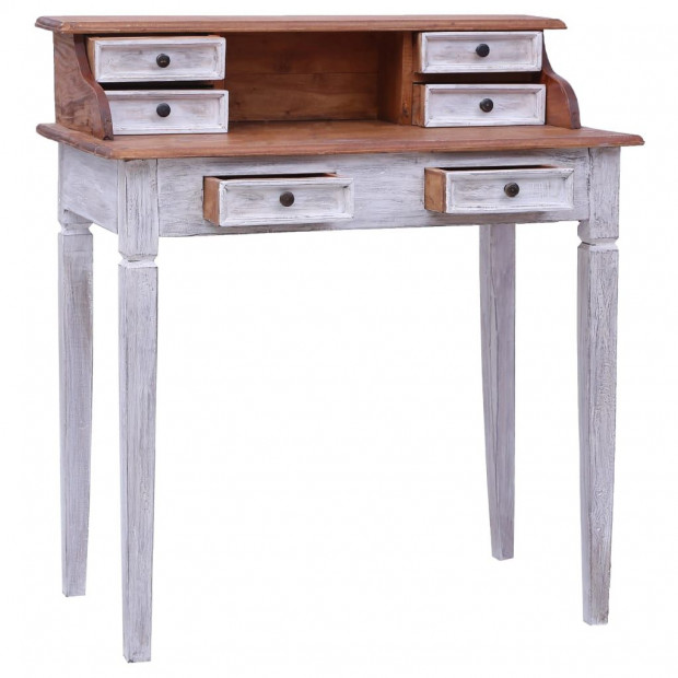 Writing Desk With Drawers 90x50x101 Cm Solid Reclaimed Wood Image 3