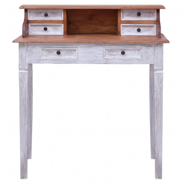Writing Desk With Drawers 90x50x101 Cm Solid Reclaimed Wood Image 4