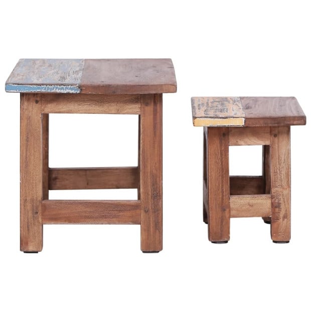 Nesting Tables 2 Pcs Solid Reclaimed Wood Image 2