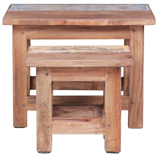Nesting Tables 2 Pcs Solid Reclaimed Wood Image 3