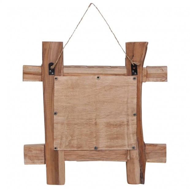 Log Mirror Natural 50x50 Cm Solid Reclaimed Wood Image 3