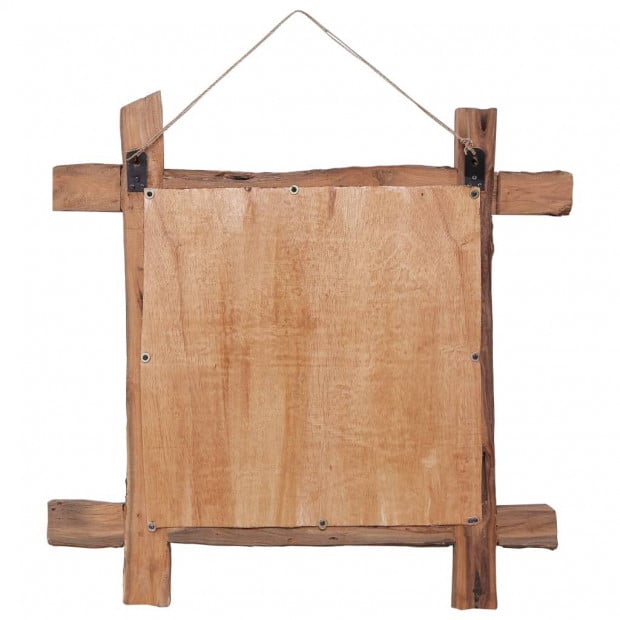 Log Mirror Natural 70x70 Cm Solid Reclaimed Wood Image 3