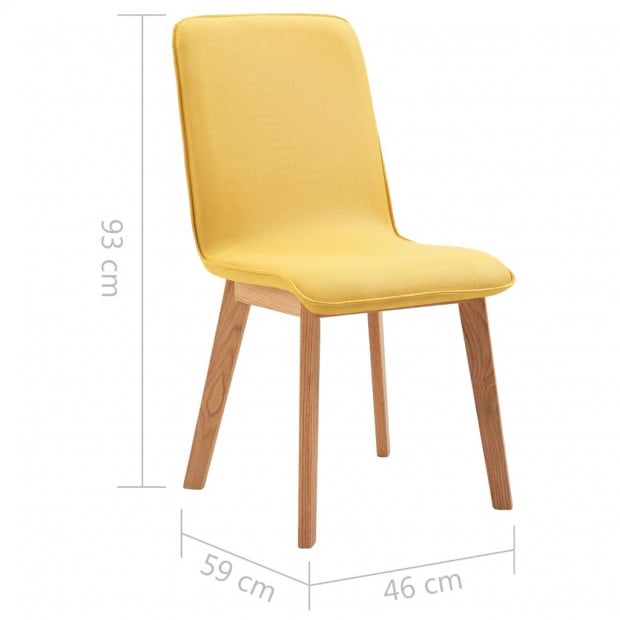 Dining Chairs 6 Pcs Yellow Fabric Image 9