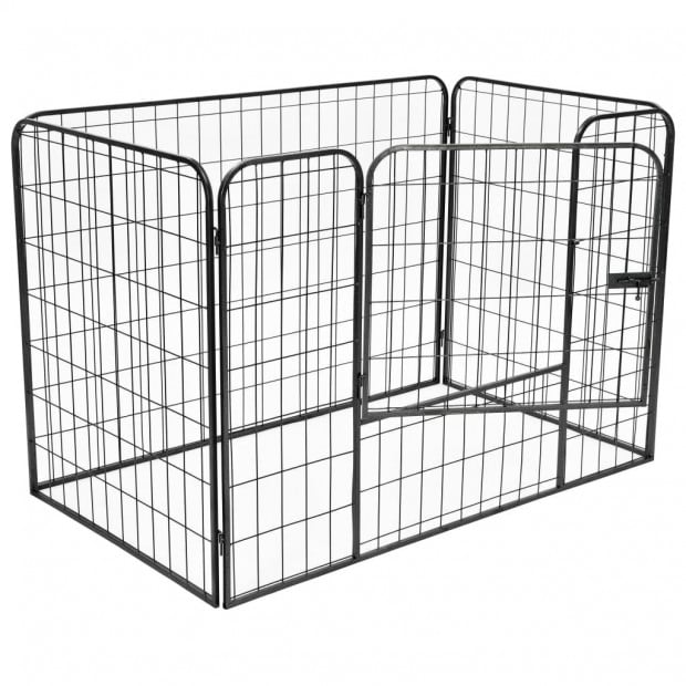 Heavy Duty Dog Playpen Black 120x80x70 Cm Steel Image 2