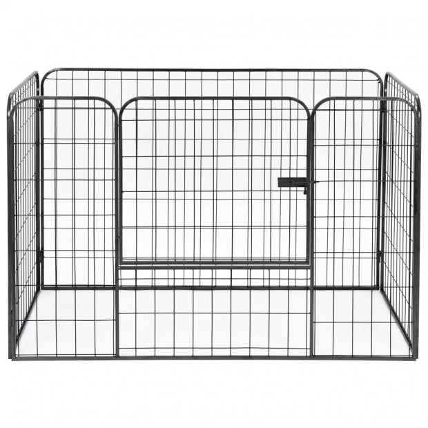 Heavy Duty Dog Playpen Black 120x80x70 Cm Steel Image 3