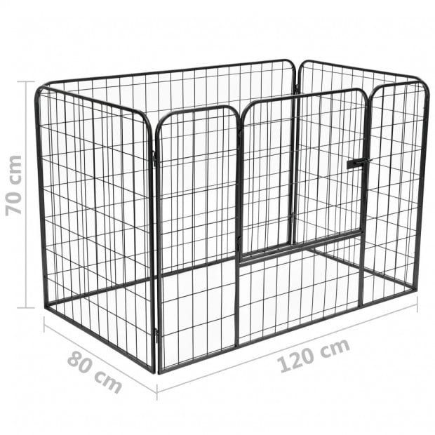 Heavy Duty Dog Playpen Black 120x80x70 Cm Steel Image 7