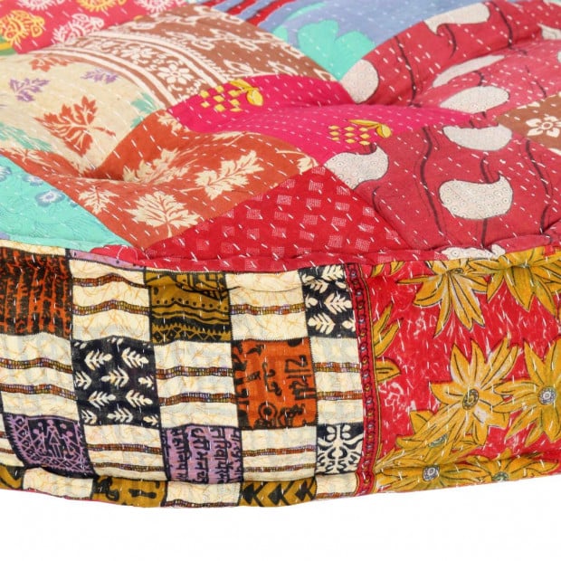 Pouffe 100x20 Cm Patchwork Fabric Image 7