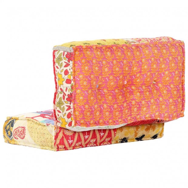 Pouffe 100x100x20 Cm Patchwork Fabric Image 3