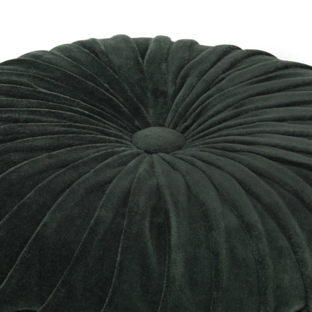 Pouffe Cotton Velvet Smock Design 40x30 Cm Green Image 3