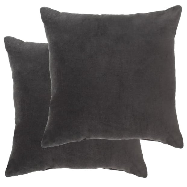 Cushions Cotton Velvet 2 Pcs 45x45 Cm Anthracite