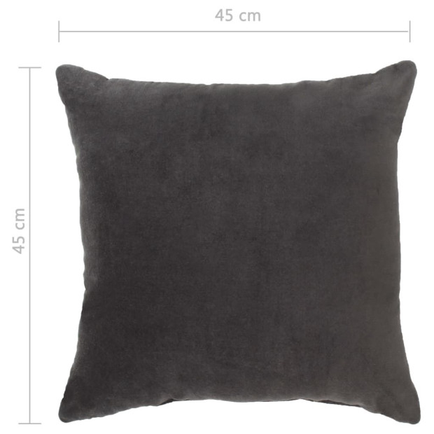 Cushions Cotton Velvet 2 Pcs 45x45 Cm Anthracite Image 5